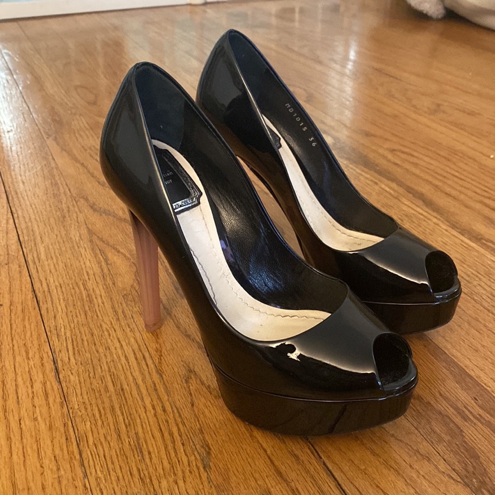 Christian Dior Patent Leather Pee-Toe Pumps - size 6